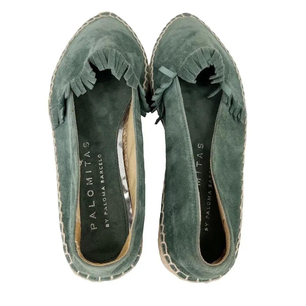 Palomitas by Paloma Barcelo Daniela Espadrilles Green Suede 36 6 Spain